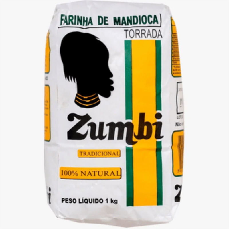 Farinha de Mandioca Torrada Zumbi Tradicional Pacote 1Kg