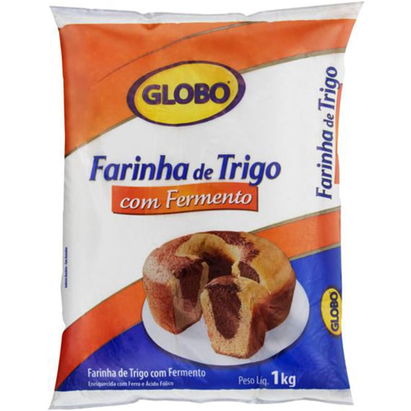 Farinha de Trigo com Fermento Globo Pacote 1Kg