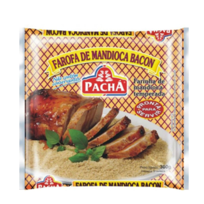 Farofa De Mandioca Pronta Sabor Bacon Pachá 300g