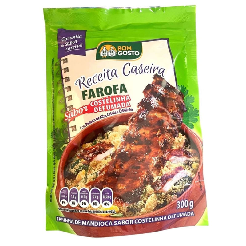 Farofa Sabor Costelinha Defumada Bom Gosto Pacote 300g