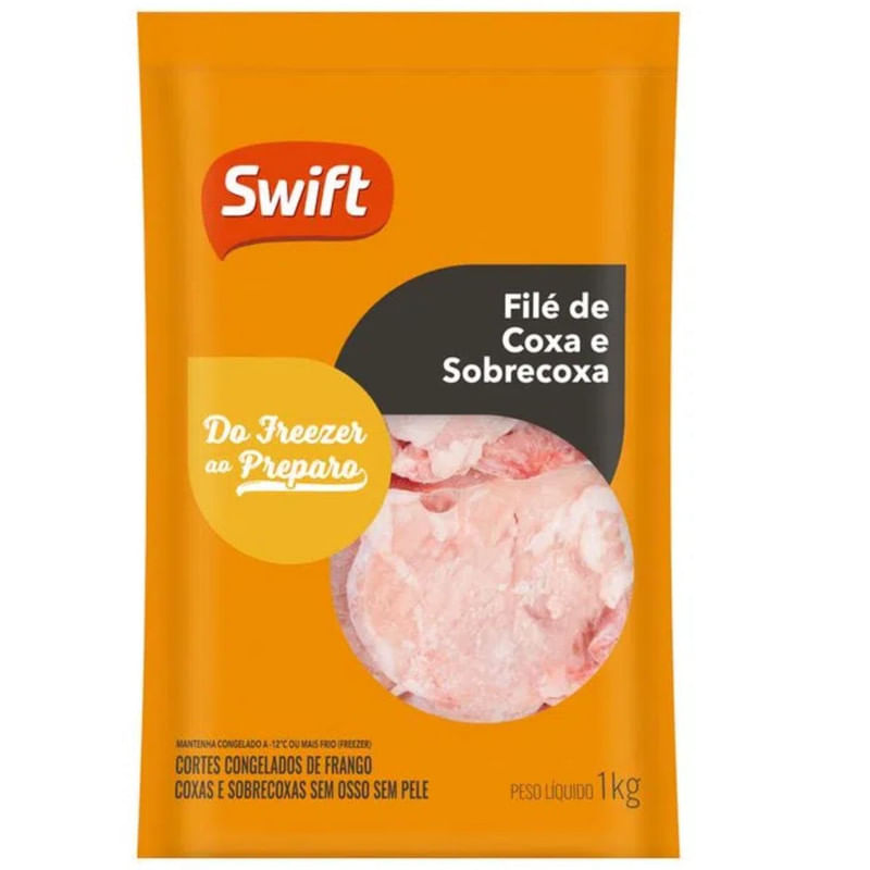 Filé de Coxa e Sobrecoxa sem Pele Swift Pacote 1Kg