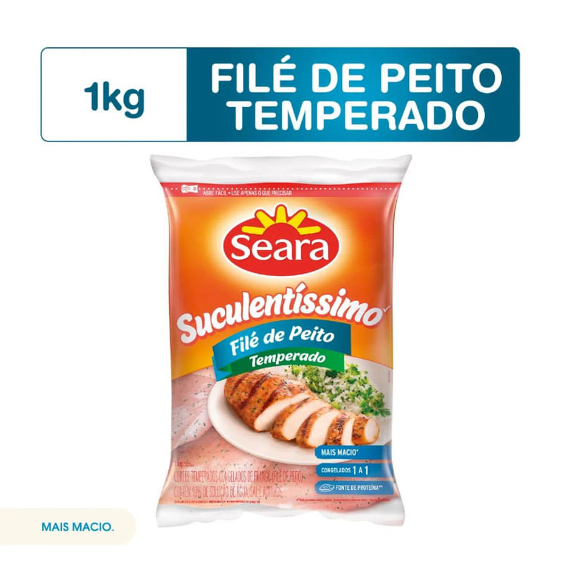 Filé de Peito Temperado Suculentíssimo Seara IQF com 1 Kg