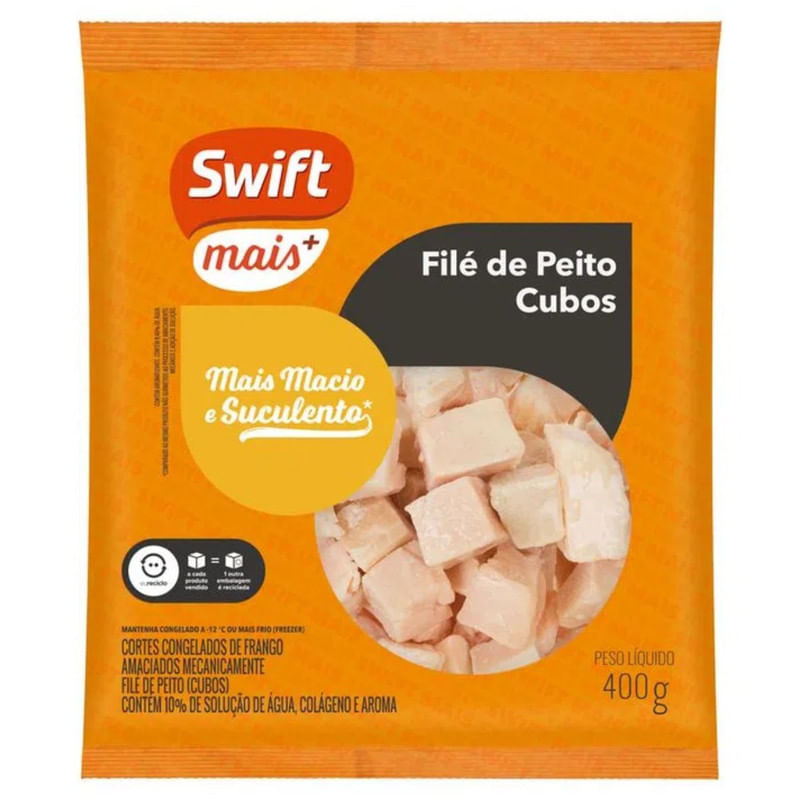 Filé de Peito em Cubos Mais Swift Pacote 400g