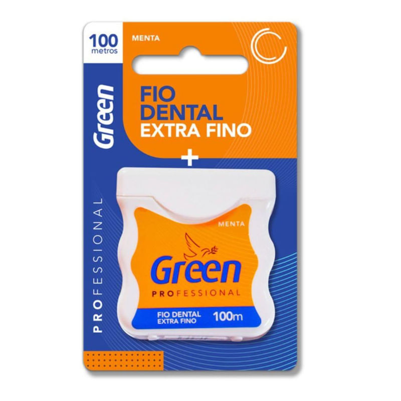 Fio Dental Extra Fino Menta Green 100 Metros 1 Unidade