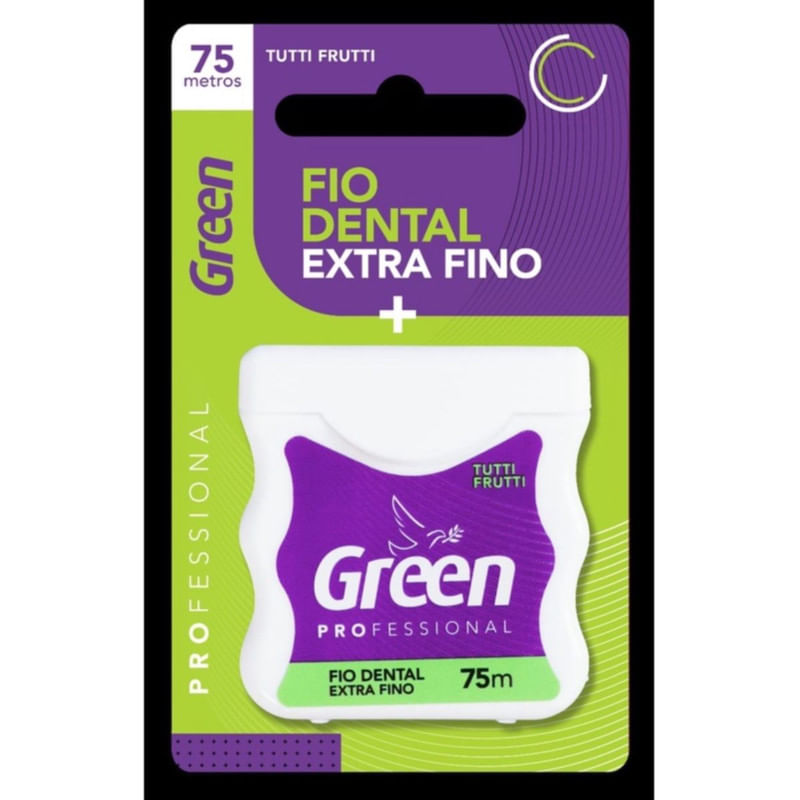 Fio Dental Extra Fino Tutti Frutti Green 75 Metros 1 Unidade