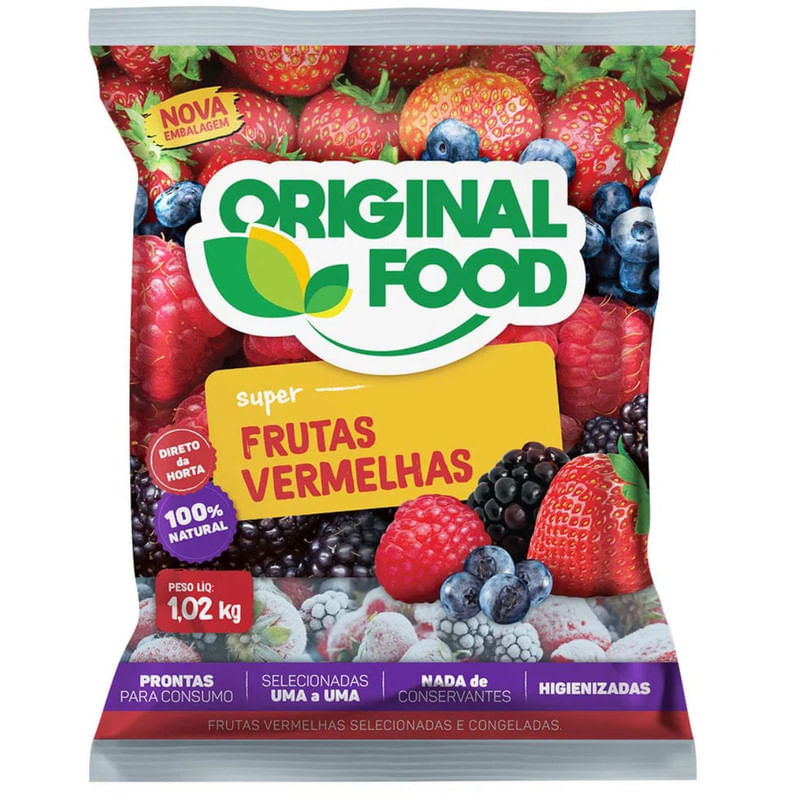 Frutas Vermelhas Congeladas Original Food 1,020Kg