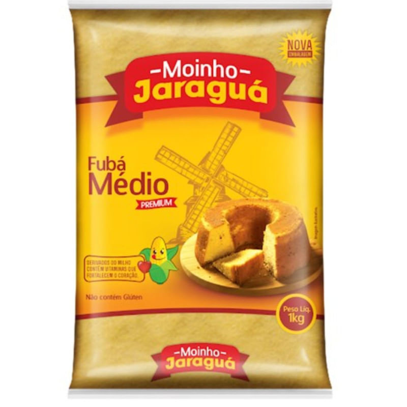 Fúba Amarelo de Milho Moinho Jaraguá Pacote 1Kg