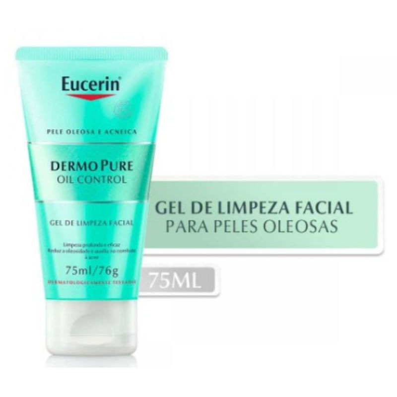 Gel de Limpeza Facial Eucerin DermoPure Oil Control com 75 ml