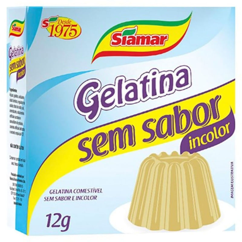 Gelatina Incolor sem Sabor Siamar Caixa 12g