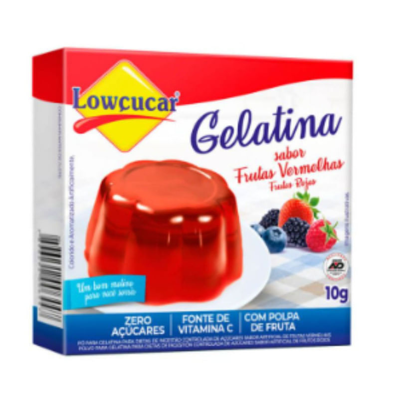 Gelatina Zero Açúcar Sabor Frutas Vermelhas Lowçucar 10g