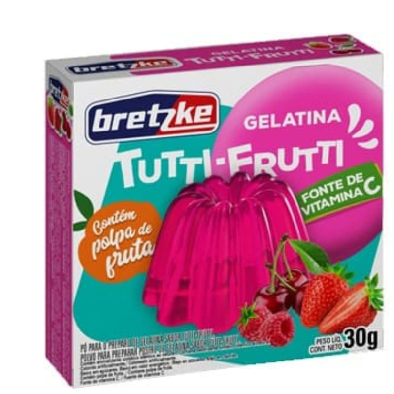 Gelatina em Pó Tutti Frutti Bretzke Caixa 30g