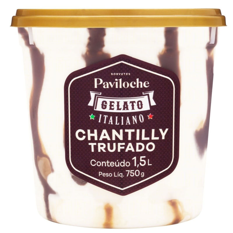 Gelato Italiano Chantilly Trufado Paviloche Pote 1,5L