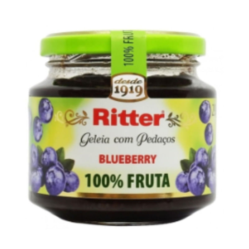 Geleia 100% Fruta Sabor Blueberry Ritter 290g