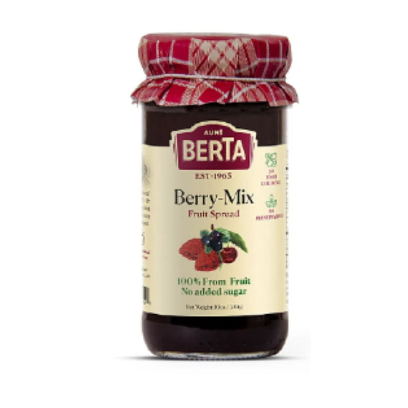 Geléia Israelense Frutas Vermelhas Sem Açucar Aunt Berta 284g