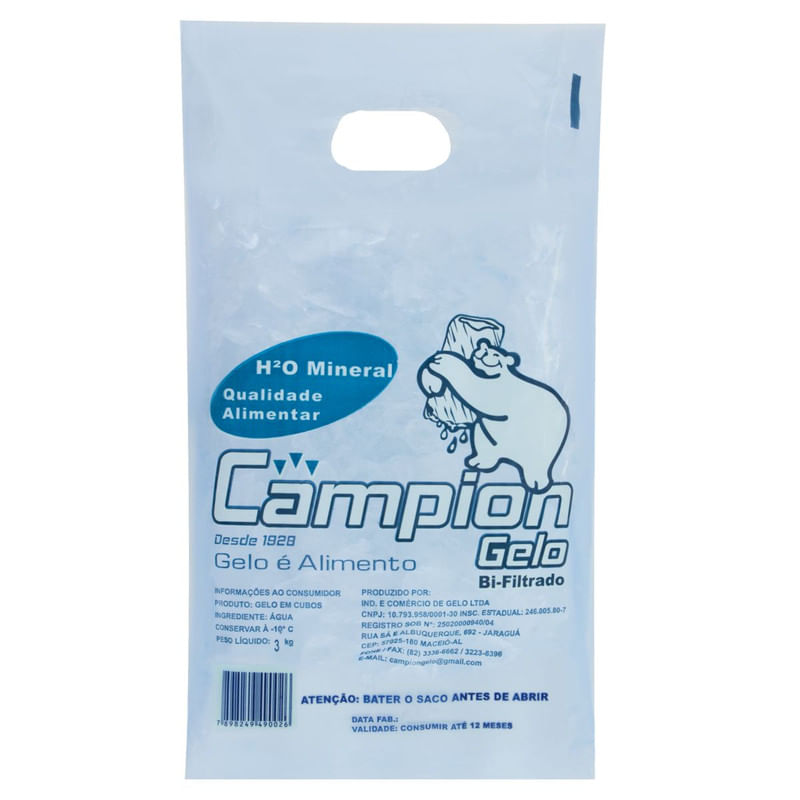 Gelo em Cubos Campion 3Kg