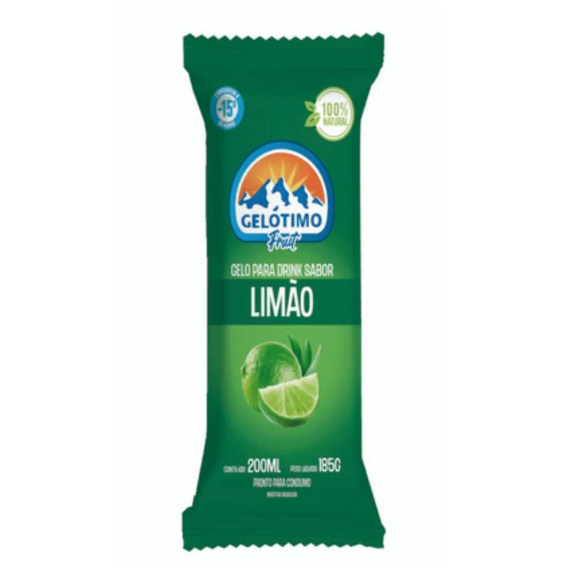 Gelo para Drink Sabor Limão Gelótimo Fruit Pacote 200ml