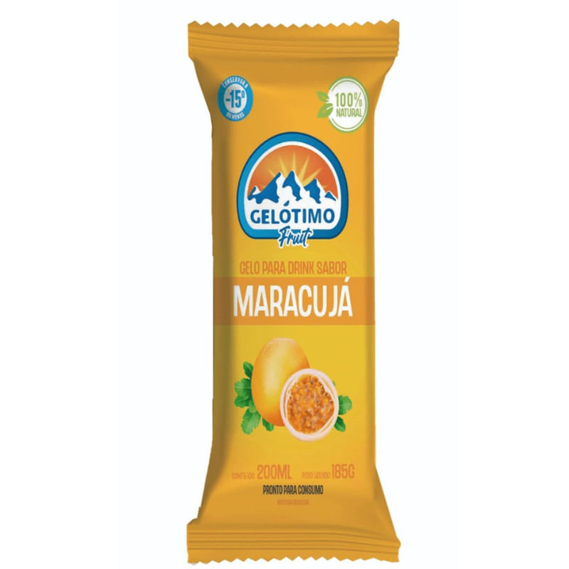 Gelo para Drink Sabor Maracujá Gelótimo Fruit Pacote 200ml