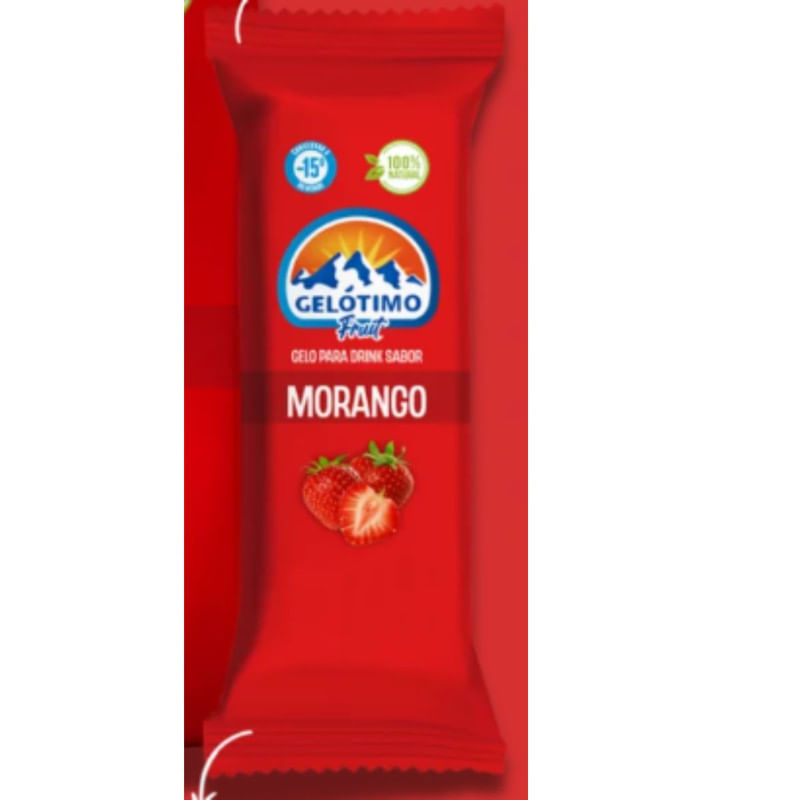 Gelo para Drink Sabor Morango Gelótimo Fruit Pacote 200ml