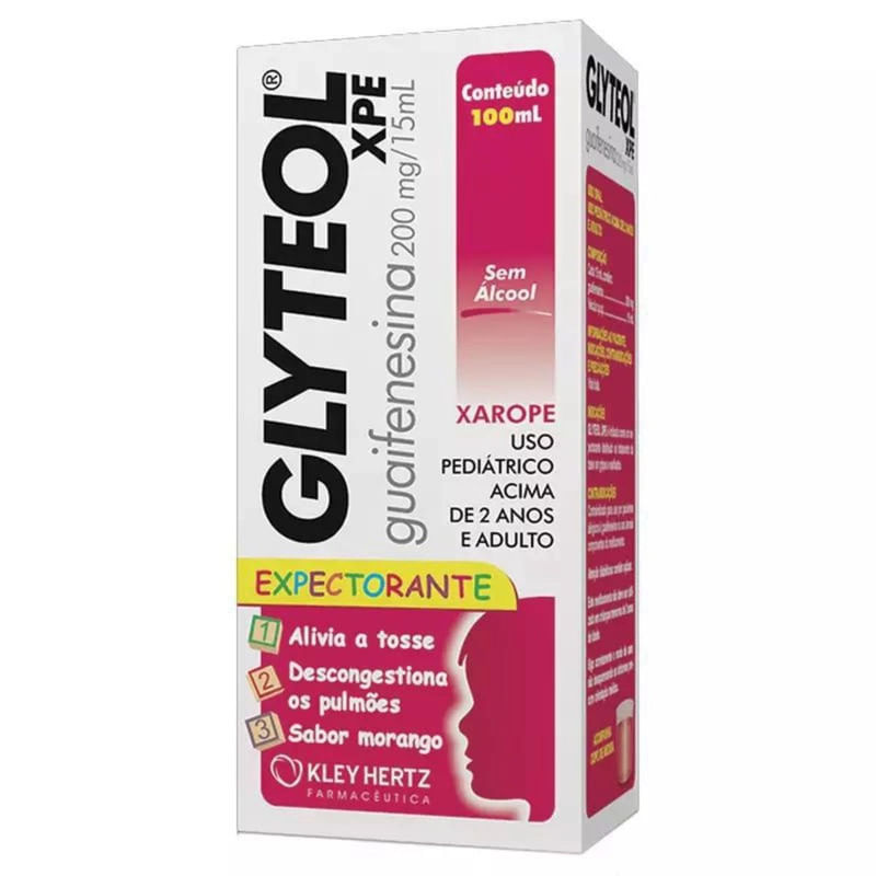 Glyteol Xarope de Morango Infantil com 100ml