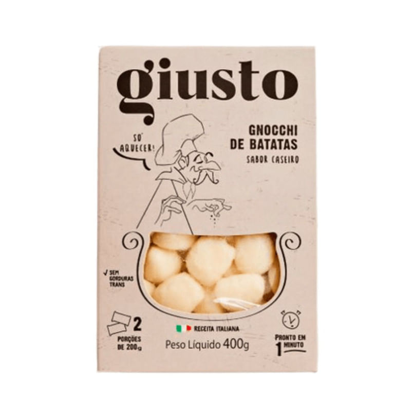 Gnocchi de Batata Congelada Italiana Giusto Caixa 400g