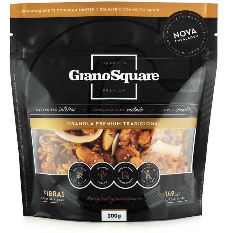 Granola Tradicional Premium Vegana Grano Square 200g