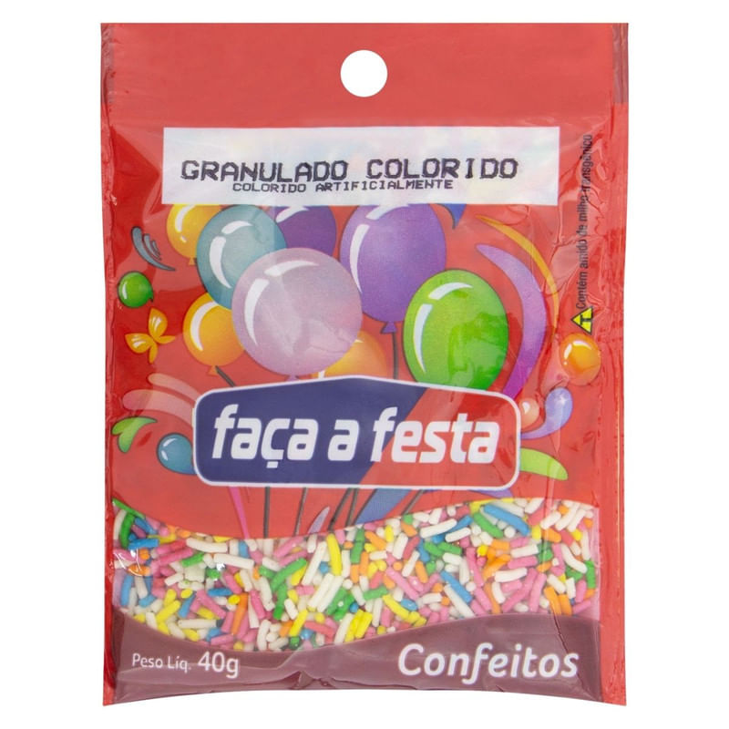 Granulado Colorido Faça a Festa Sachê 40g