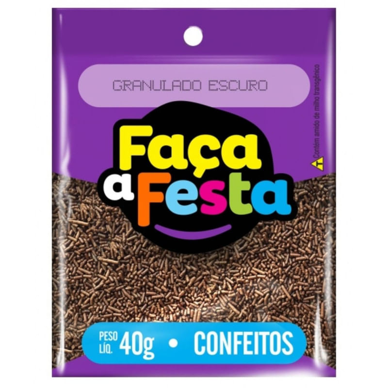 Granulado Escuro Faça a Festa Pacote 40g