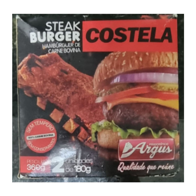 Hamburguer De Costela Argus 360g