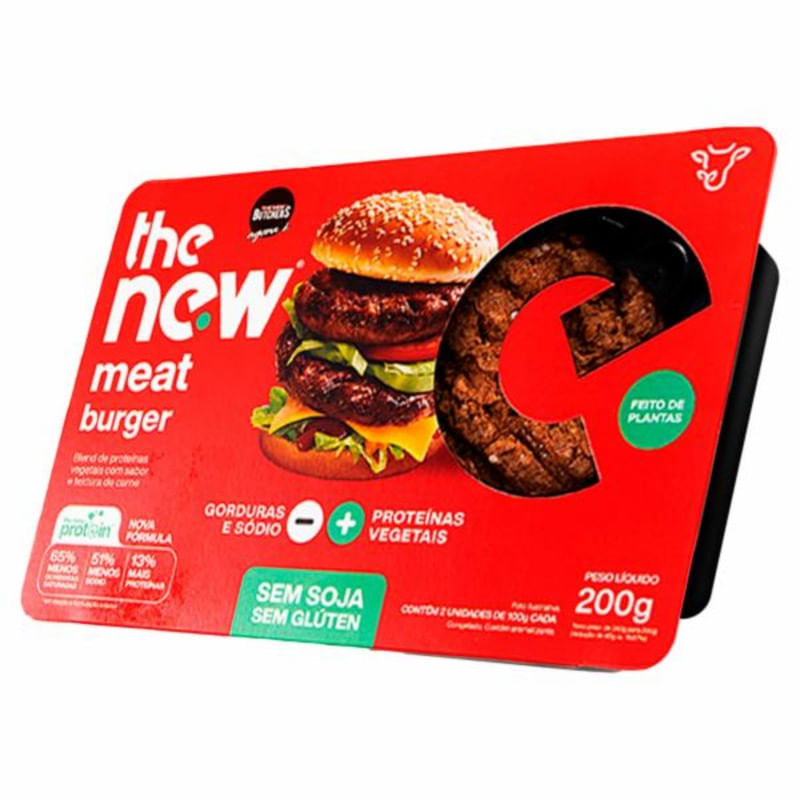 Hambúrguer Vegetal sem Glúten The New Meat Congelado Bandeja 200g