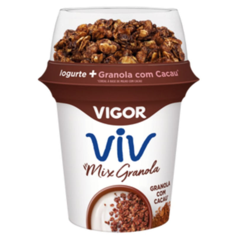 Iogurte Granola com Cacau Chocolate Mix Vigor Viv Pote 140g