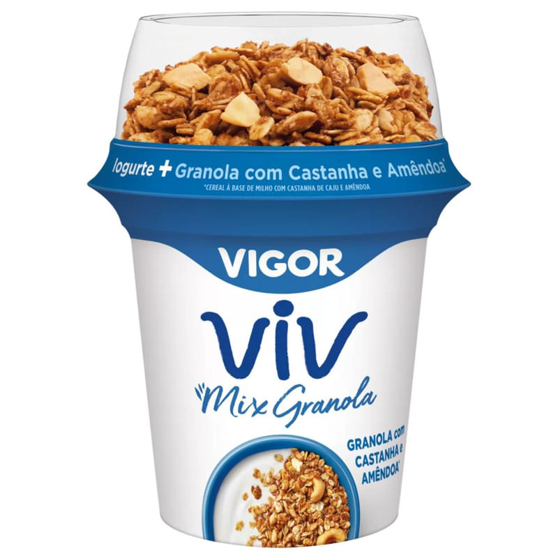 Iogurte Granola com Castanhas e Amêndoas  Mix Vigor Viv Pote 140g