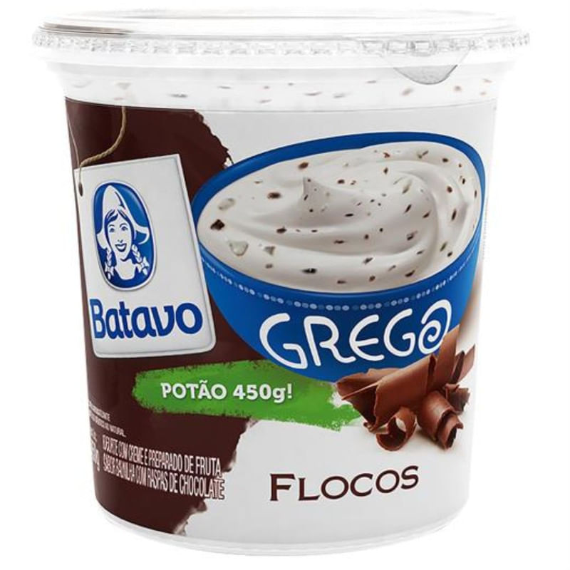 Iogurte Grego Flocos Batavo Pote 450g