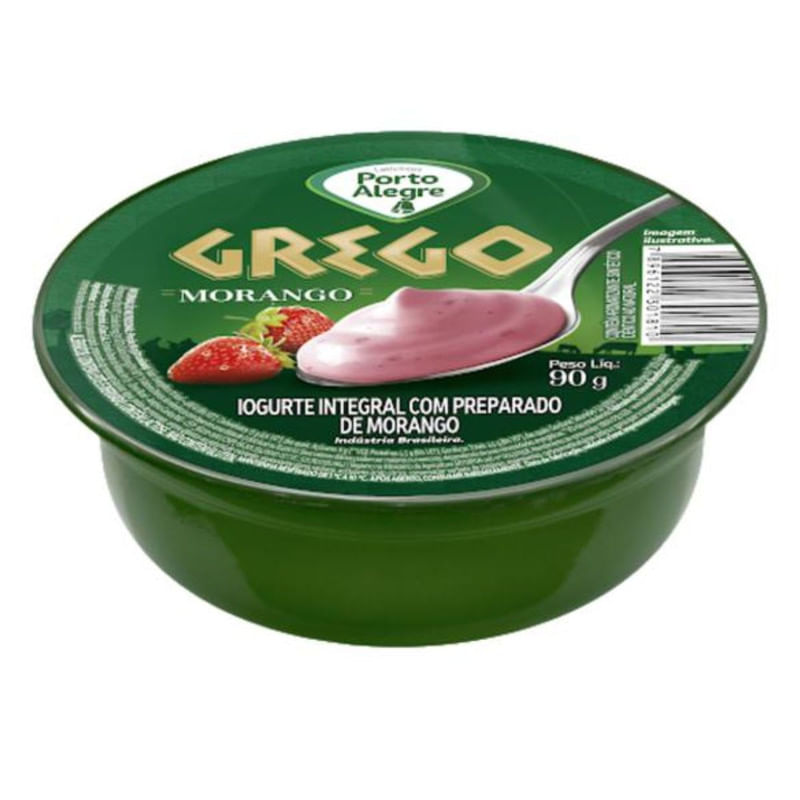 Iogurte Grego Morango Porto Alegre Pote 90g