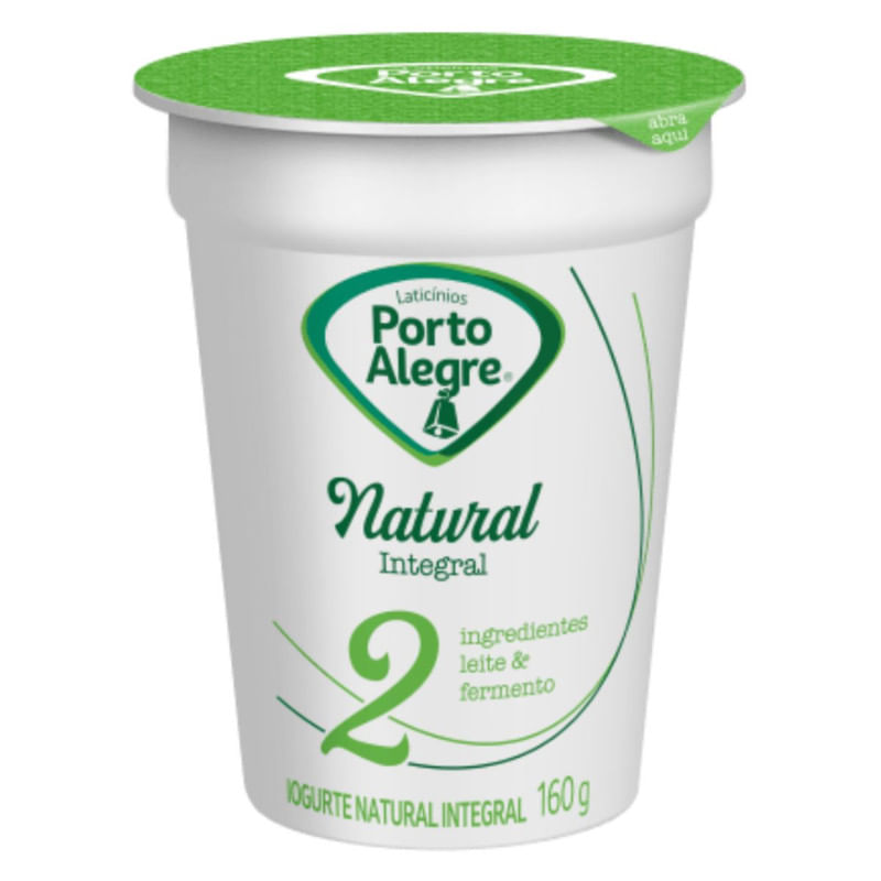 Iogurte Integral Natural Porto Alegre Pote 160g