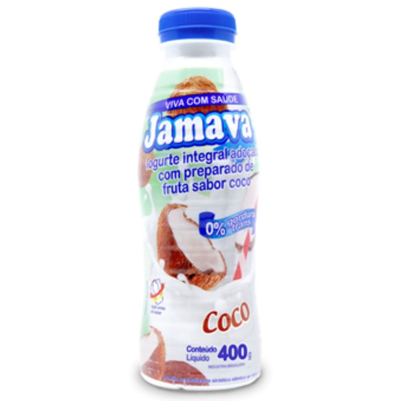 Iogurte Integral de Coco Jamava Garrafa 400g