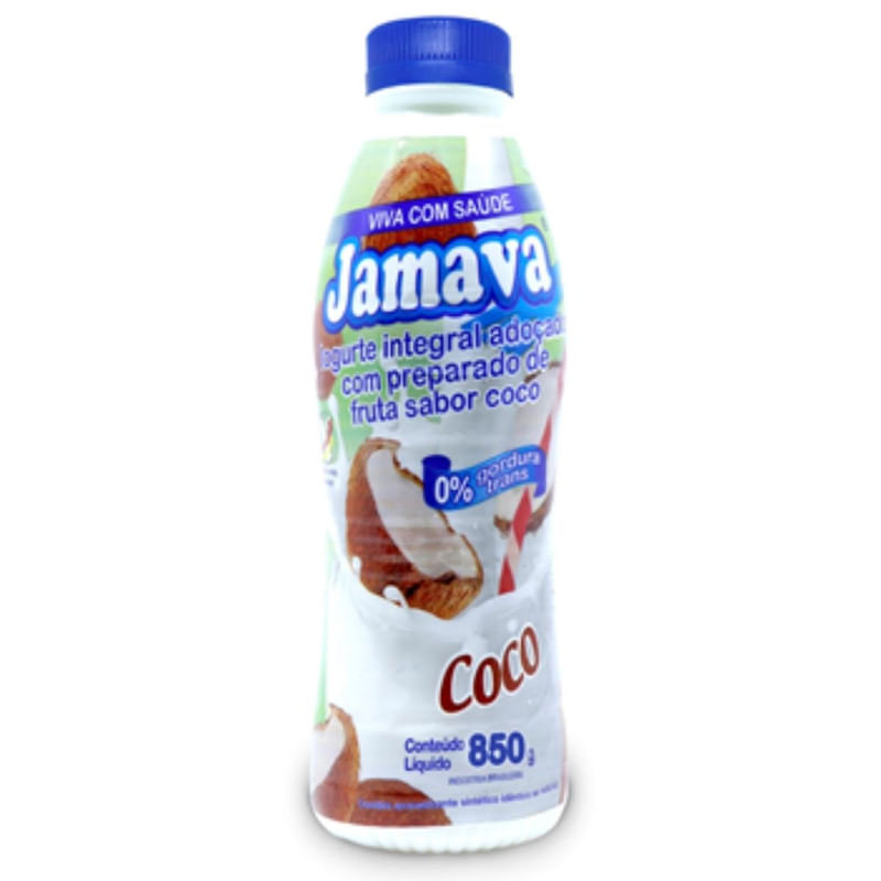 Iogurte Integral de Coco Jamava Garrafa 850g