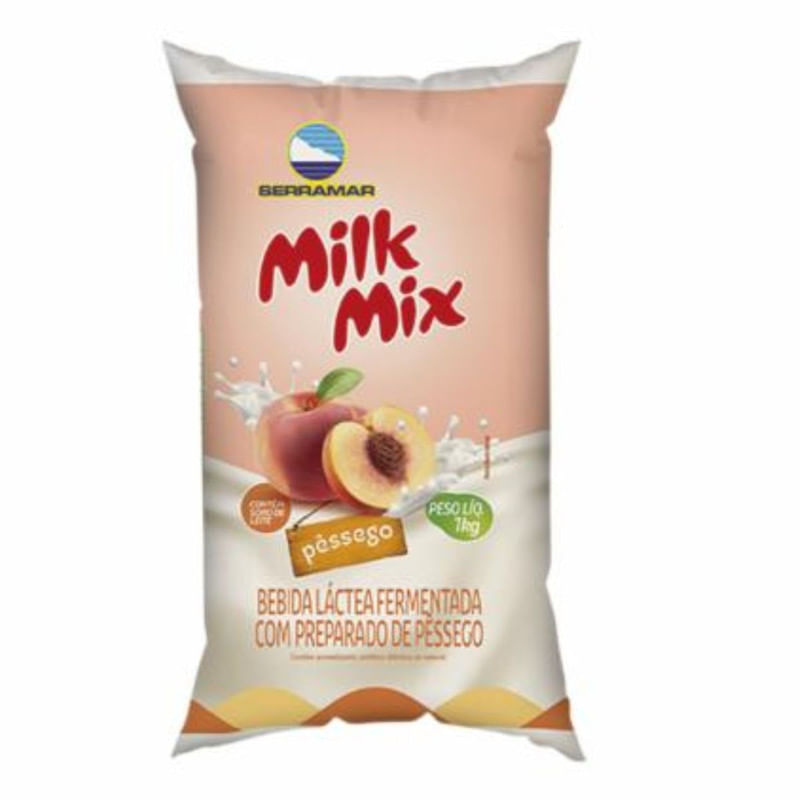 Iogurte Líquido Pessêgo Milk Mix Serramar Saco 1 Litro