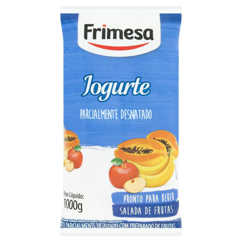 Iogurte Parcialmente Desnatado Salada de Frutas Frimesa Saco 1L