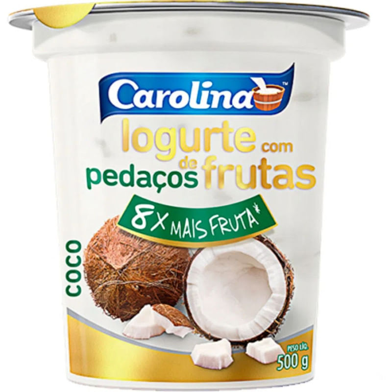 Iogurte com Pedaços de Coco Carolina Pote 500g