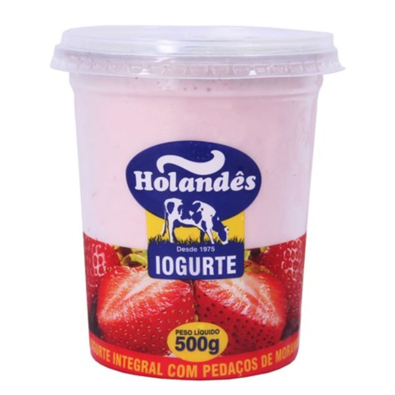 Iogurte com Pedaços de Morango Holandês Pote 500g