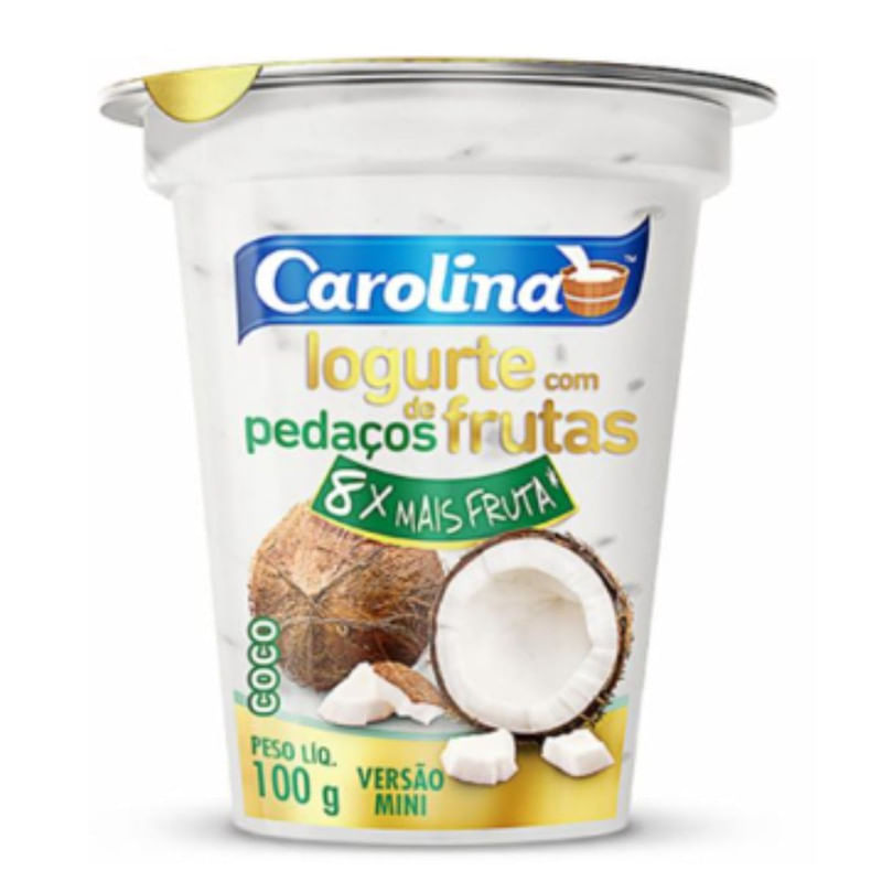 Iorgute Com Pedaço De Abacaxi E Coco Carolina 100g