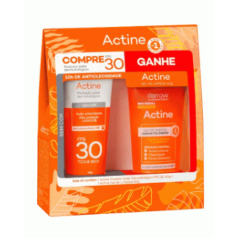 Kit Actine Protetor Solar FPS 30 40 g + Gel de Limpeza 40 g