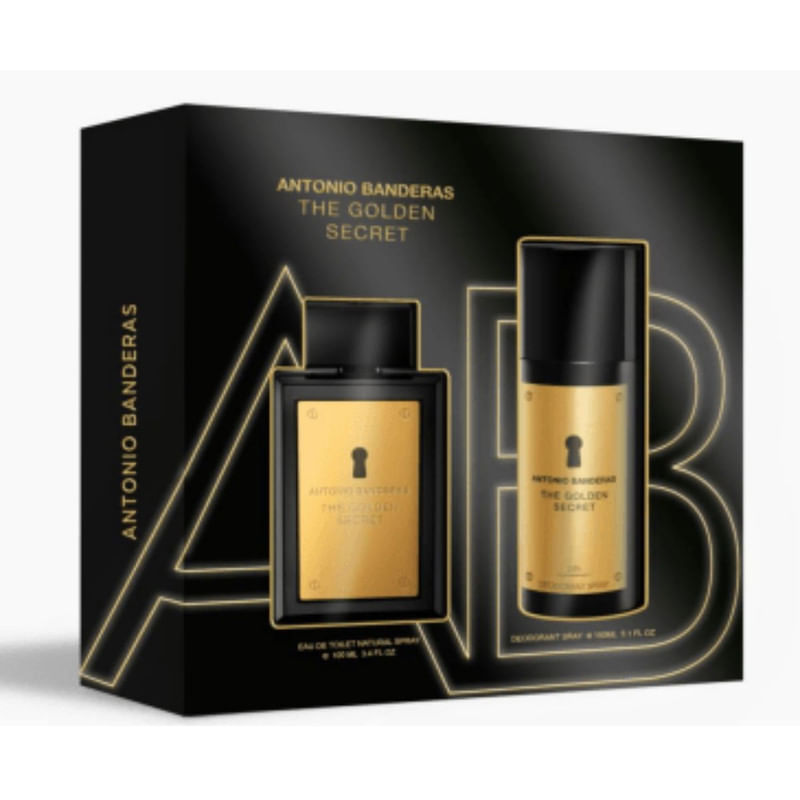 Kit Antonio Banderas Com Perfume Golden Secret 100ml + Deo 150ml