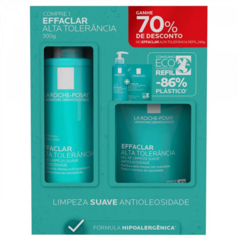 Kit Effaclar Alta Tolerância 300g + Refil 240g La Roche-Posay