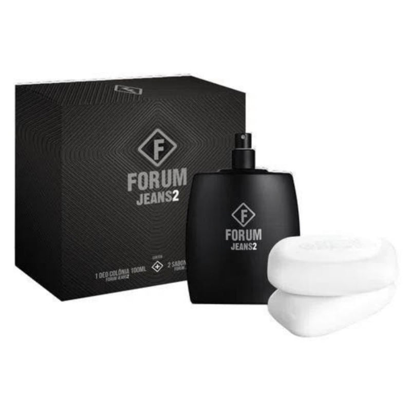 Kit Forum Jeans 2 Com Perfume de 100ml E 2 Sabonetes de 80g Cada