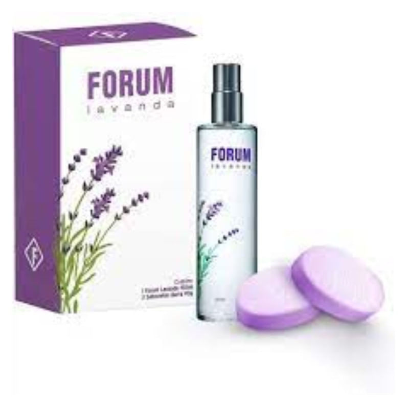 Kit Forum Lavanda Com Perfume 150ml E 2 Sabonetes Em Barra de 80g Cada