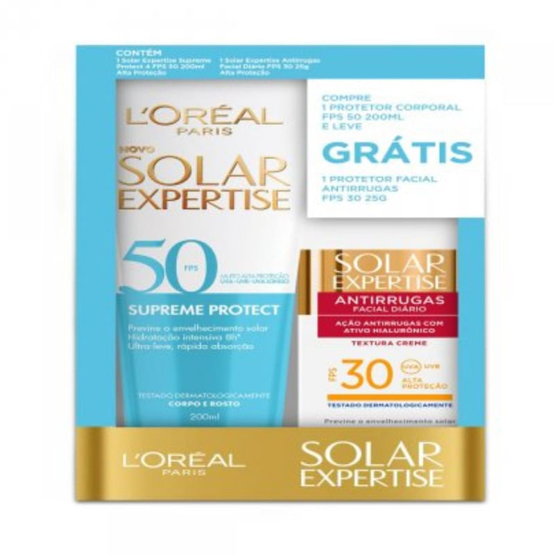 Kit Protetor Solar Corporal 200ml + Expertise Facial 25g  L&apos;Oréal