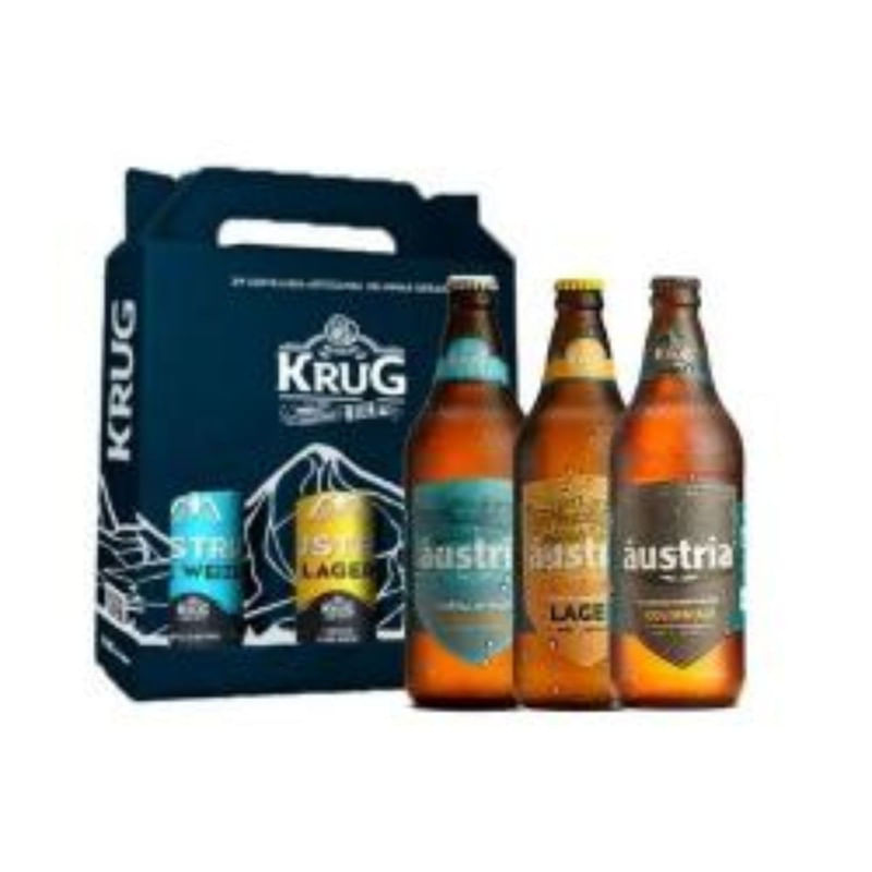 Kit de Cerveja Austria Krug Bier Com 3 Unidades de 600ml