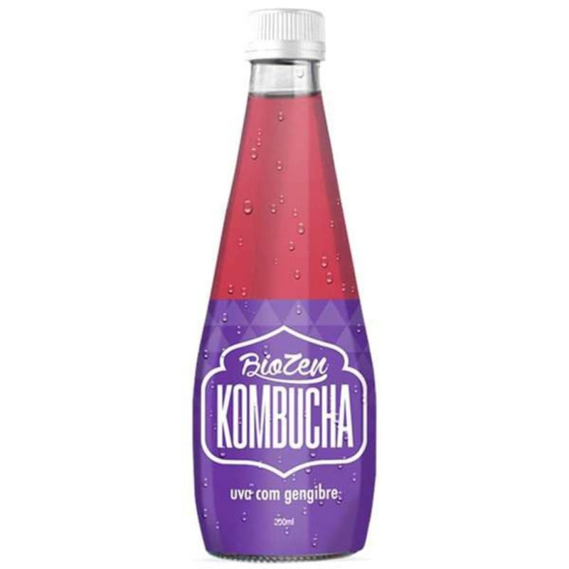 Kombucha Biozen Uva com Gengibre Garrafa 300ml