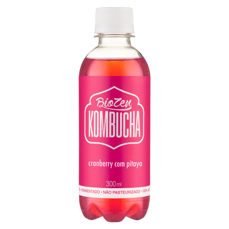 Kombucha Cranberry com Pitaya Biozen Garrafa 300ml